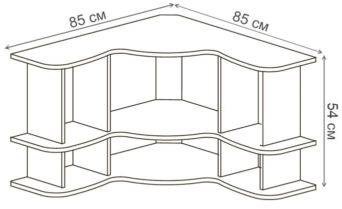Полка угловая Алиса №559 кремовая белая