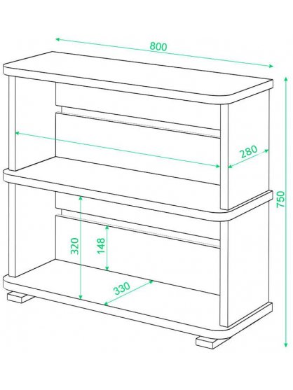 Cтеллаж СБ-25/2 В венге