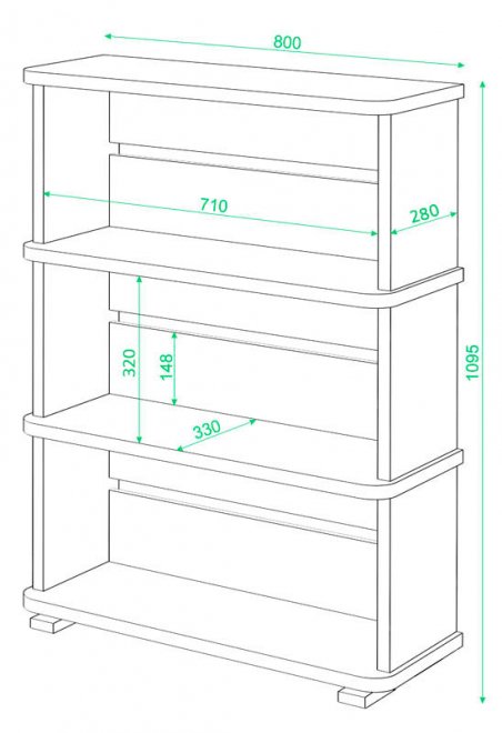 Cтеллаж СБ-25/3 К карамель