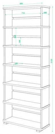 Cтеллаж Эланта-25/6 К карамель