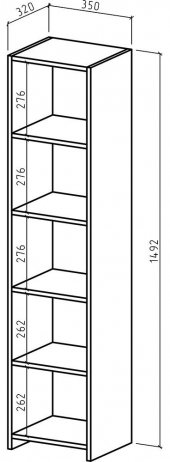 Стеллаж Лайт-1 дуб молочный