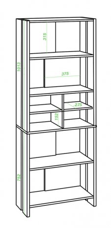 Стеллаж Лоревро-ОВХ К карамель