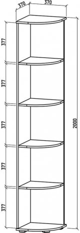 Стеллаж угловой Тунис-1 дуб сонома