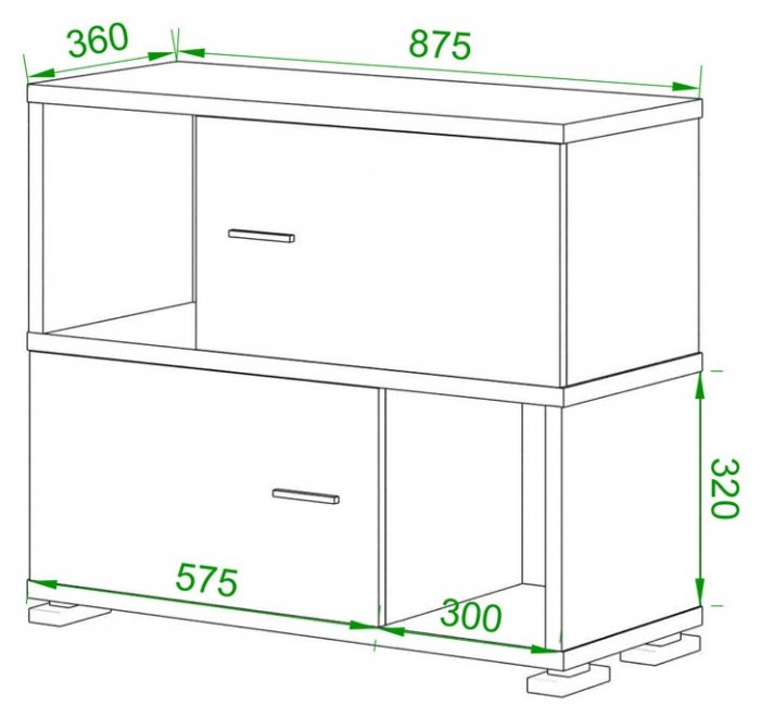 Тумба Эланта-50М/2 БЕ белый