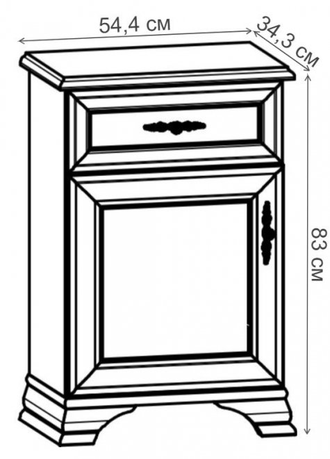 Тумба Kentaki S320-KOM1D1S/L белый