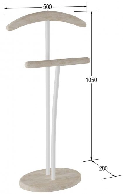 Напольная вешалка Калифорния дуб беленый / белый