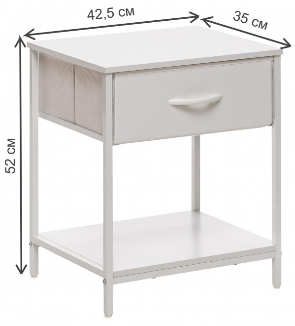 Тумба Линкс с ящиком и полкой белая