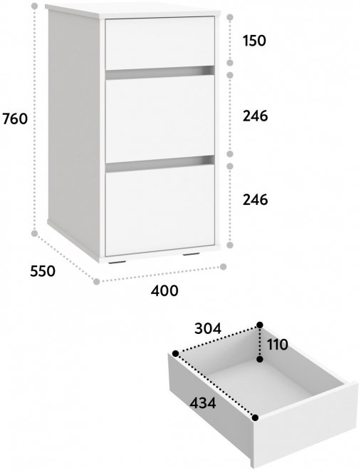 Тумба Оскар ОС-10 белый структурный