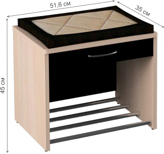 Обувница Ольга №5.1 шимо светлый / венге