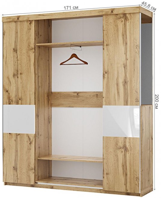 Готовая прихожая Турин 2501.М1 дуб ватан / белый глянец