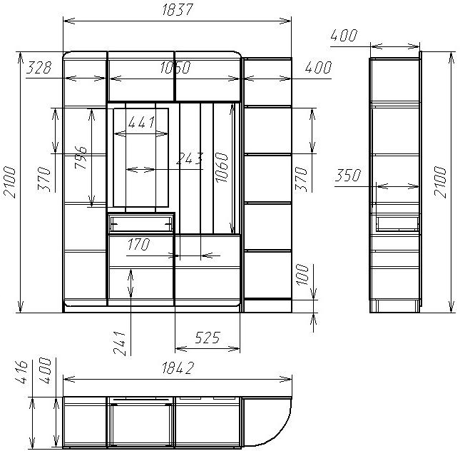 Прихожая Мебелеф 11 ясень шимо темный / красный