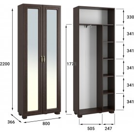Модульная прихожая Монблан комплектация 2