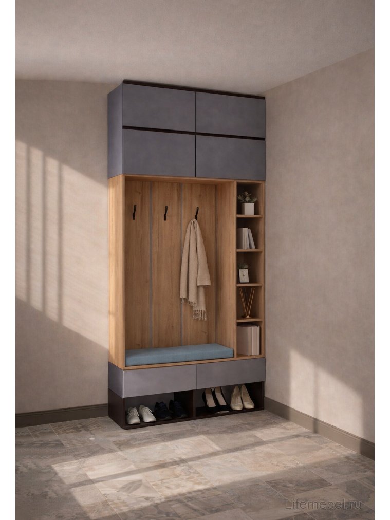 Модульная прихожая Роут венге / графит софт комплектация 9