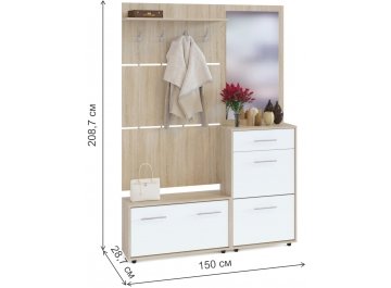 Модульная прихожая ВШ-3.1 + ТП-3 + ТП-2 + ПЗ-3 (комплектация 2)