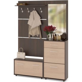 Модульная прихожая ВШ-3.1 + ТП-3 + ТП-2 + ПЗ-3 венге / беленый дуб (комплектация 2)