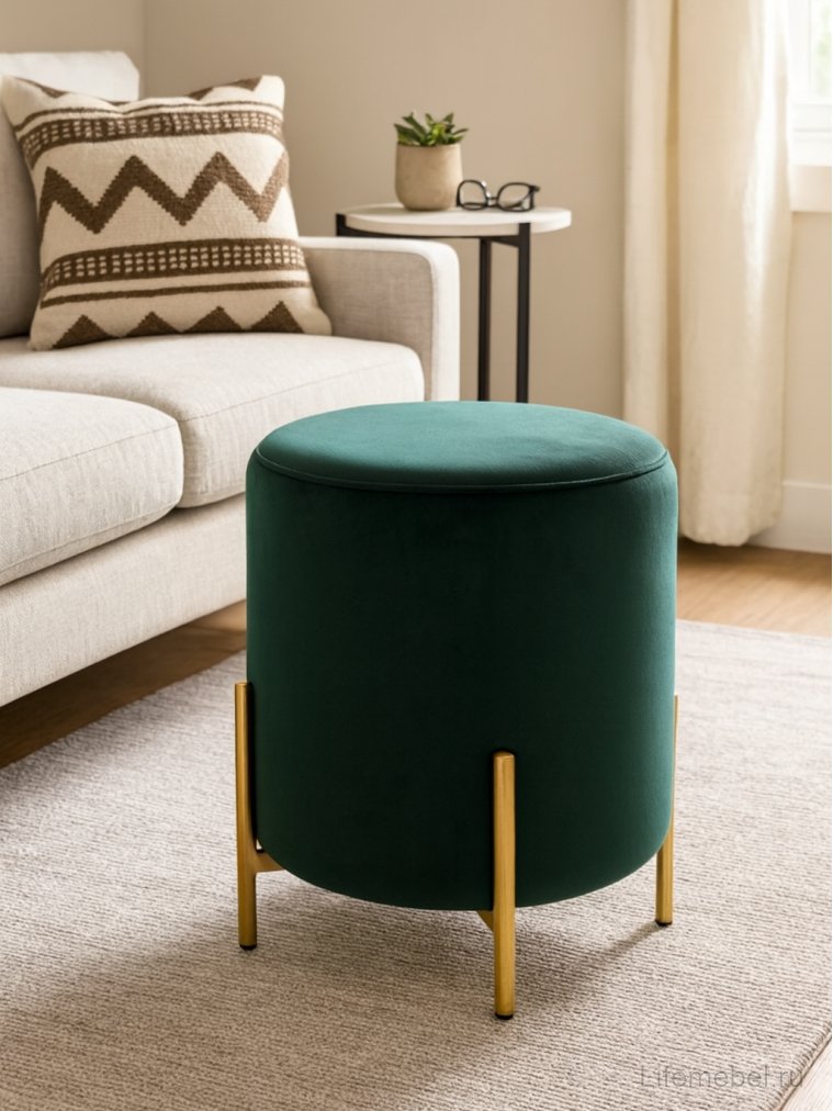 Пуф Rice bluvel-78 green / gold 