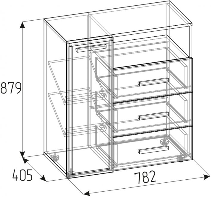 Обувница Nature 89 дуб табачный craft / черная