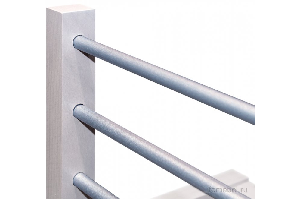 Обувница Альберо SHT-SR9-4 беленая / алюминий металлик