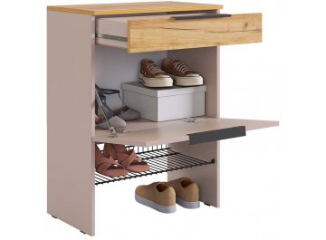 Тумба для обуви Баско кашемир / дуб крафт золотой