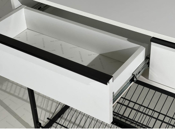 Тумба для обуви Крафт 2 черный муар / белый