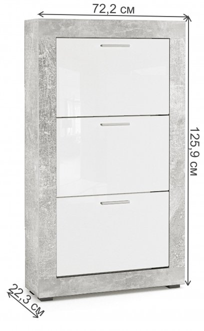 Обувница Миранда О-3 atelier / белый глянец