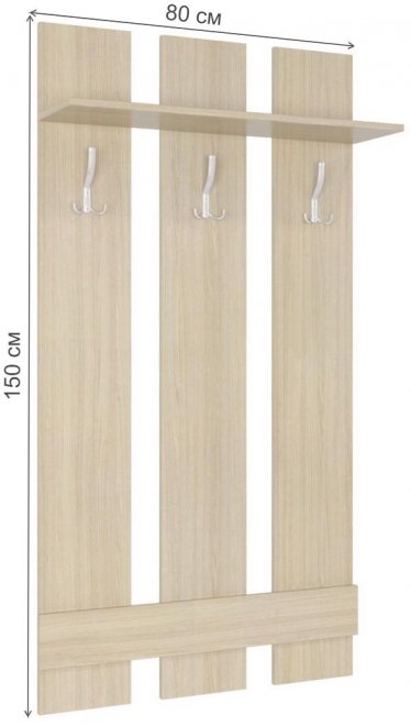 Настенная вешалка Вента-8 ясень светлый