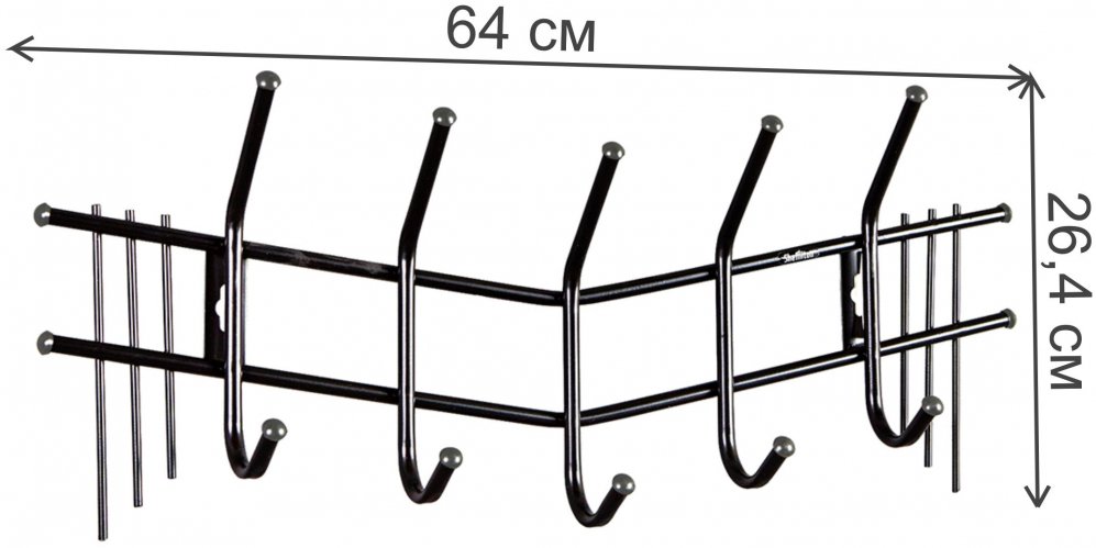 Настенная вешалка Чайка черный / серый