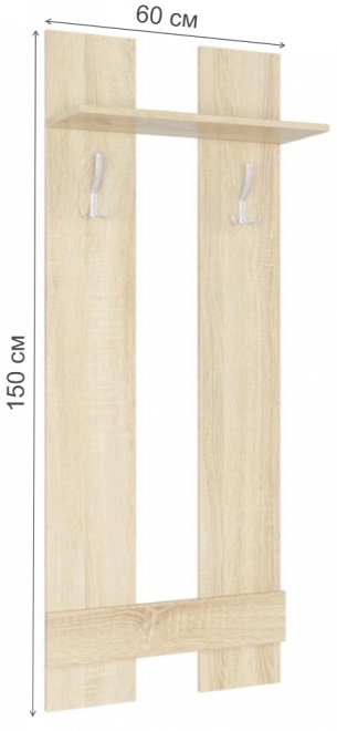 Настенная вешалка Вента-6 дуб сонома