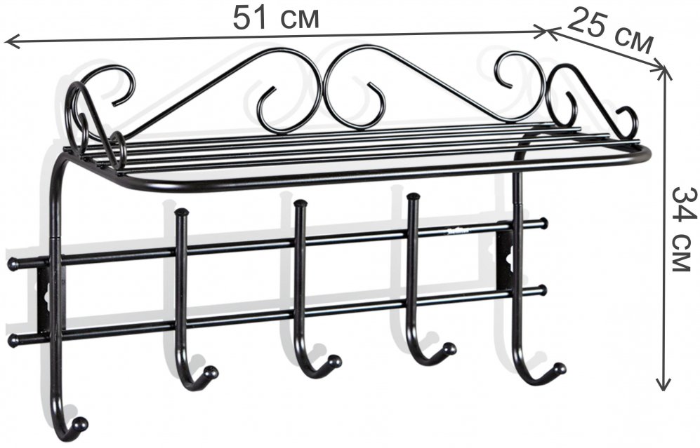 Вешалка Грация 2/5 черный
