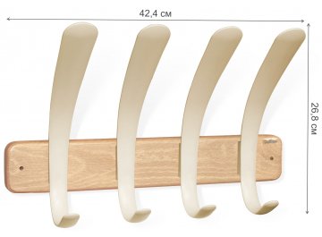 Вешалка настенная SHT-WH22 прозрачный лак / ваниль