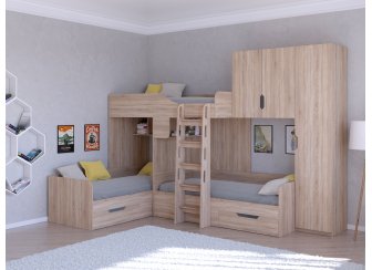 Двухъярусная кровать Трио/2
