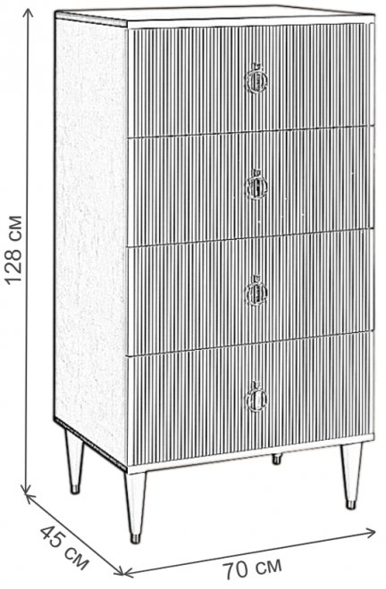 Комод Rimini Solo орех империя / золото