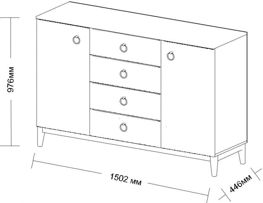 Комод двухдверный Шарлиз белый