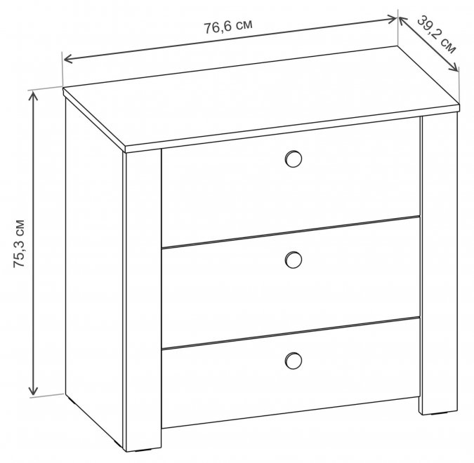 Комод Джастин 16.228.03 белый PE шагрень / дуб белый exclusive OW D4430