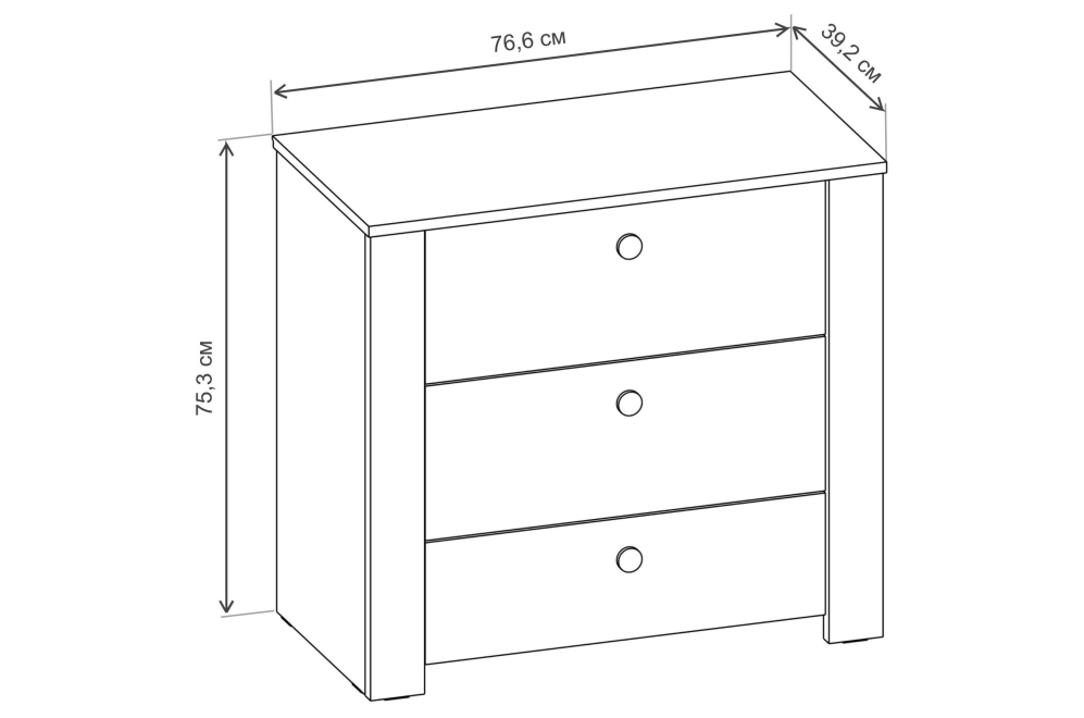 Комод Джастин 16.228.03 белый PE шагрень / дуб белый exclusive OW D4430