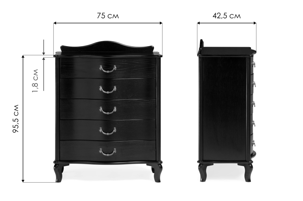 Комод Джульетта 95 см орех