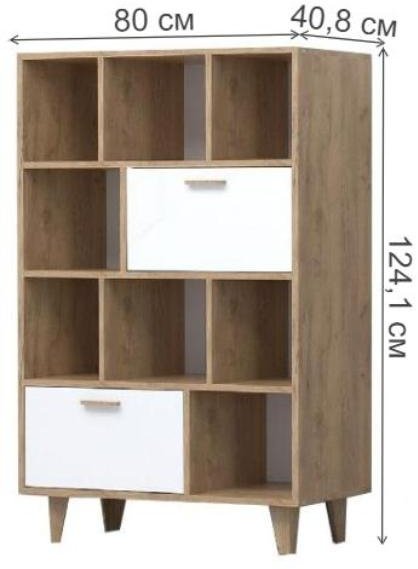 Комод Эго К-1 на ножках дуб крафт золотой / белый глянец