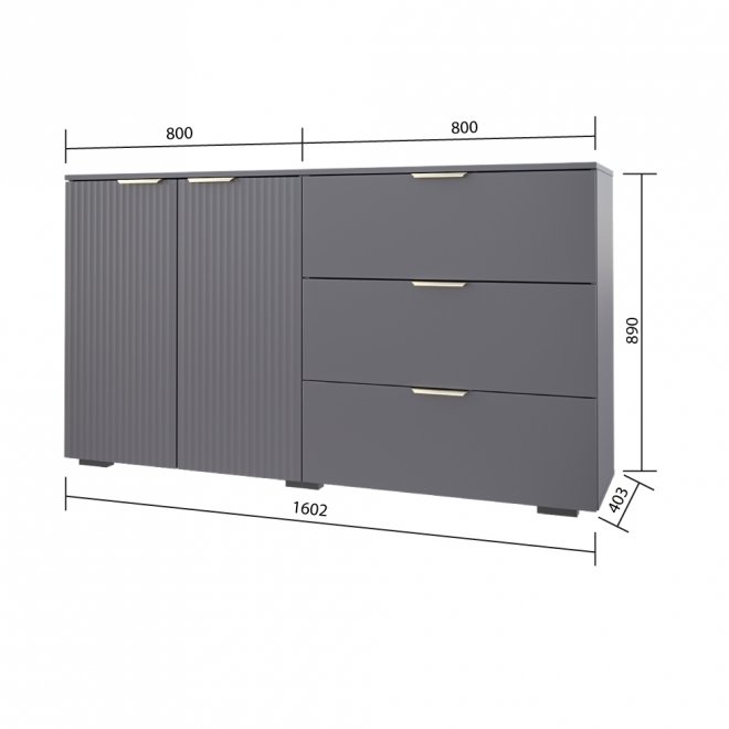 Комод Фиеста графит