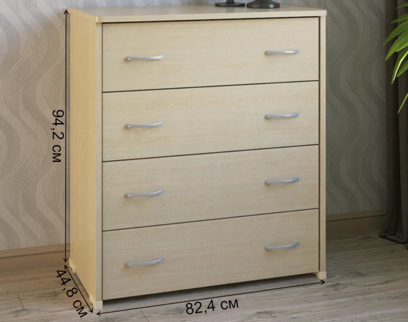 Комод КВ-41 дуб молочный
