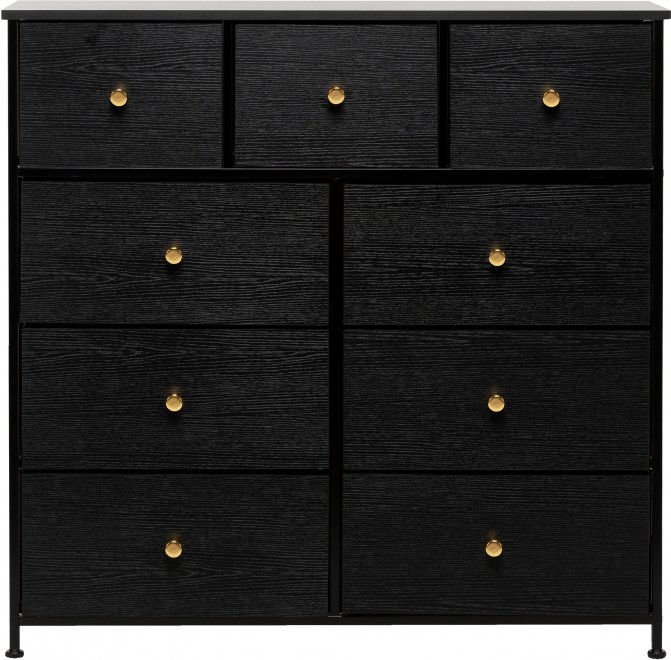 Комод Линкс 9 ящиков черный