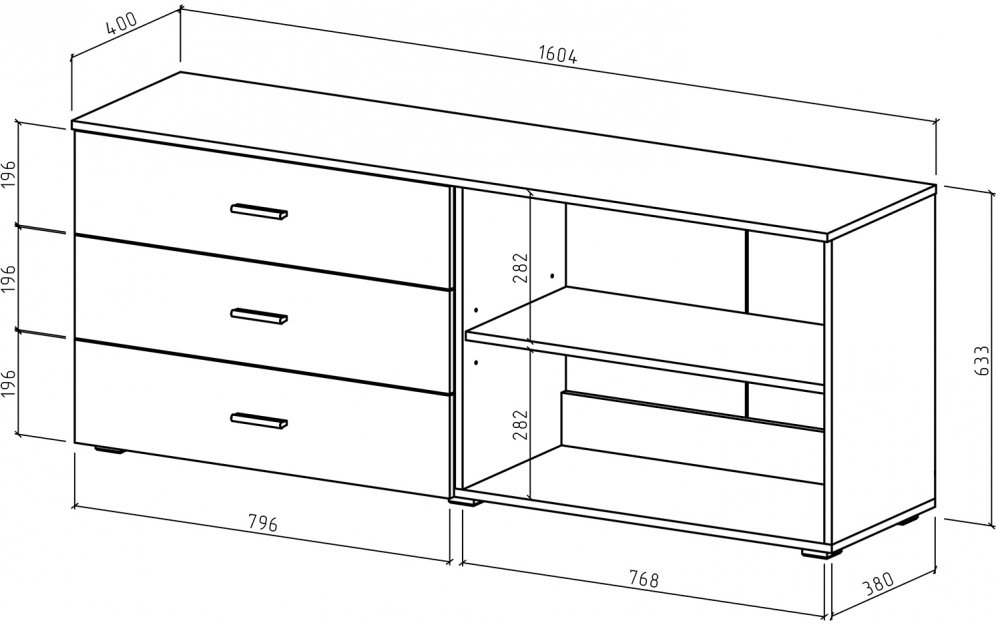 Комод Мартин-6 дуб золотистый