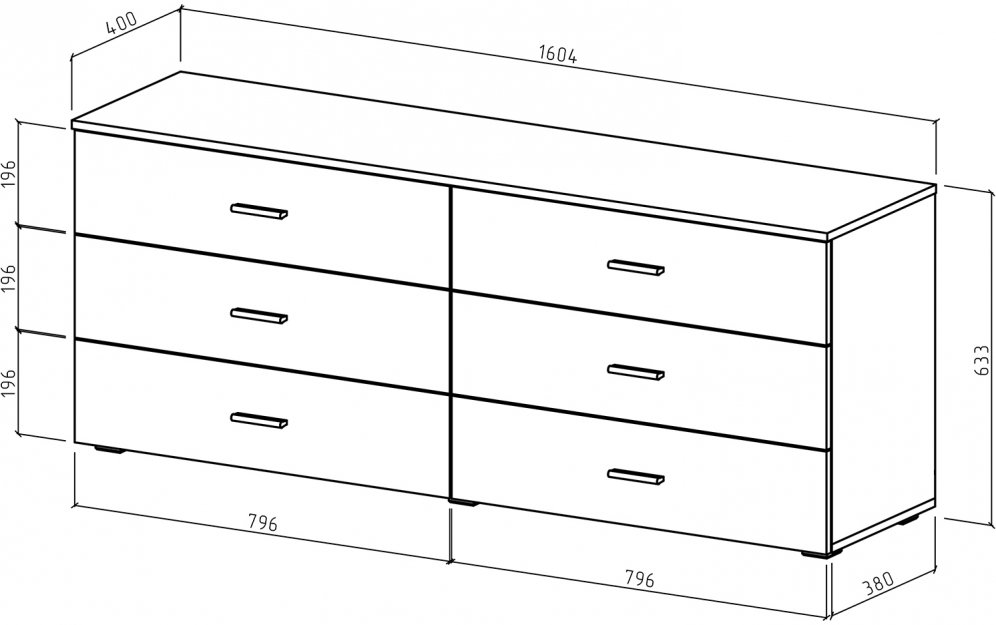Комод Мартин-8 дуб апрель темный