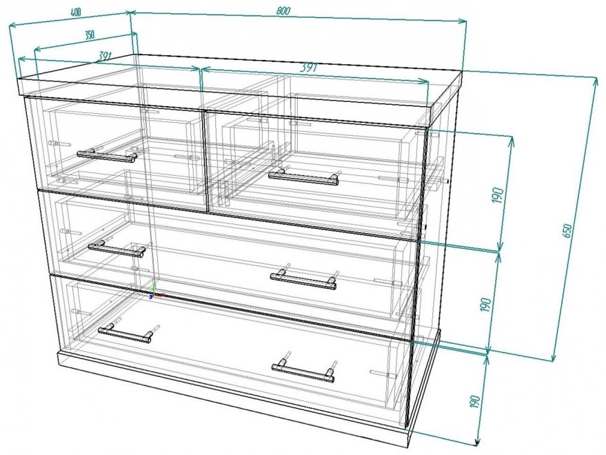 Комод Мебелайн-15 венге / дуб молочный