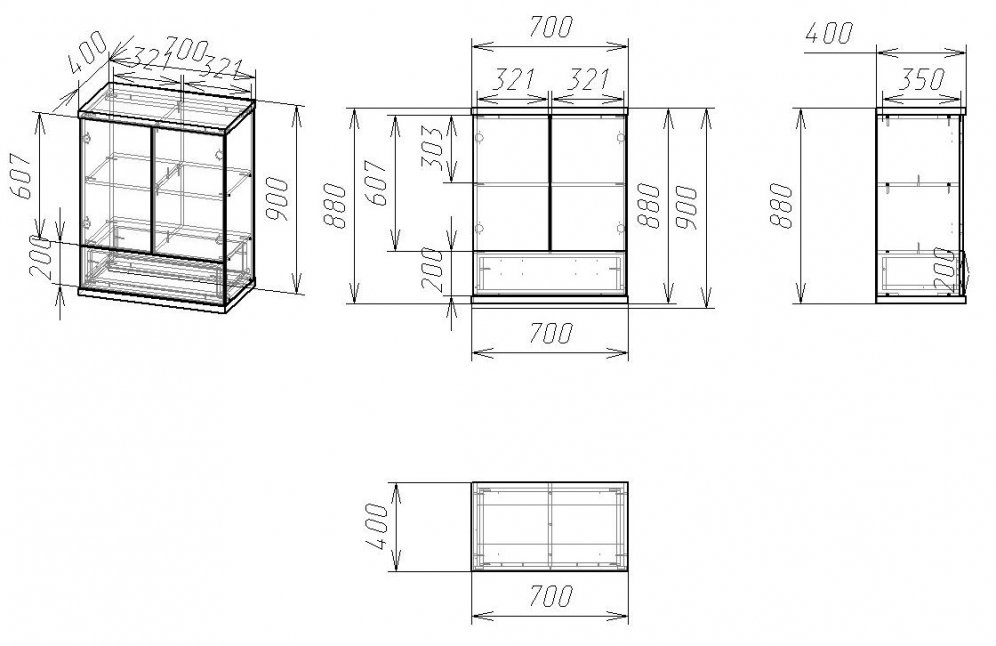 Комод Мебелайн-3 венге / дуб молочный