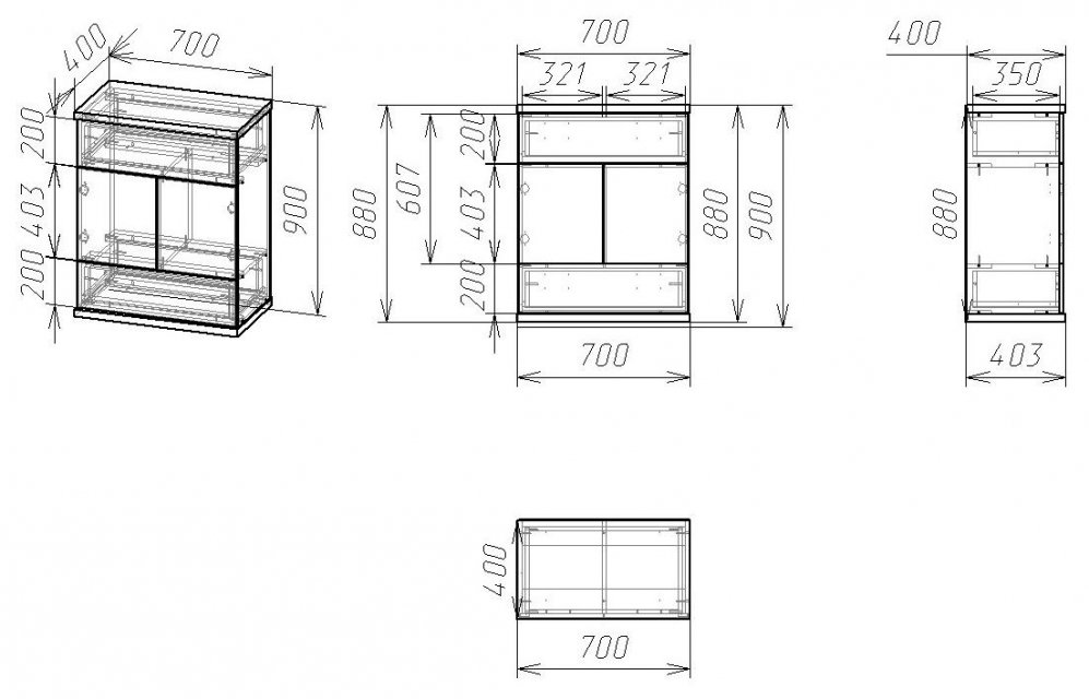 Комод Мебелайн-4 венге / дуб молочный
