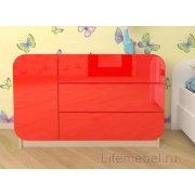 дуб молочный / красный глянец