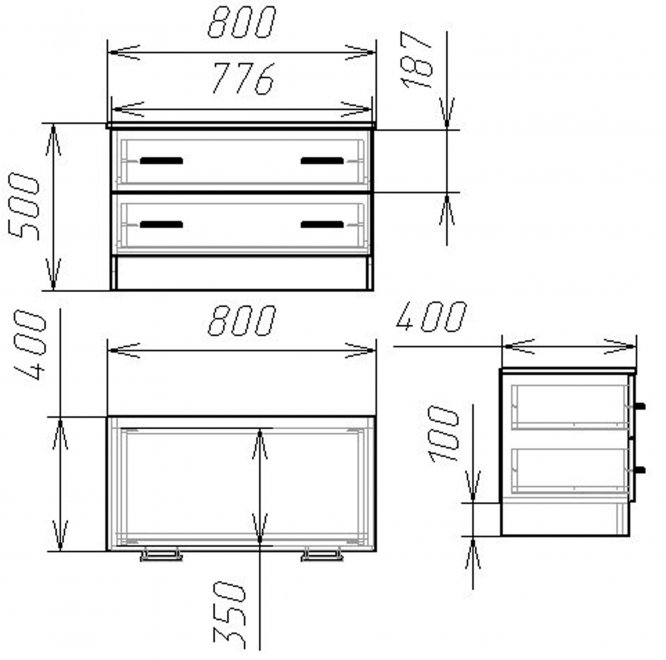 Комод Мебелеф - 5 индиан эбони светлый / красный глянец