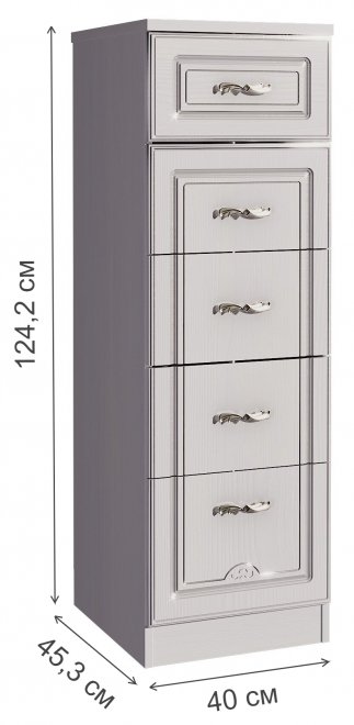 Комод Melania 04 рамух белый