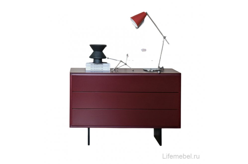 Комод Miramar тёмно-красный / черный