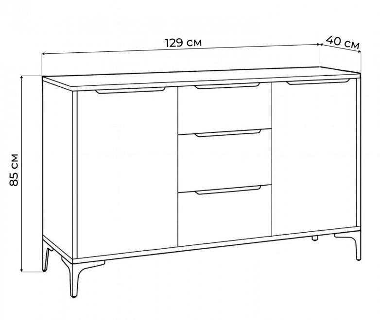 Комод Иадама белый / белый глянец